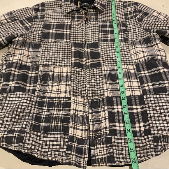 Eddie Bauer Shacket Women’s Large Black Tan Zip Up Nisqually Patchwork Plaid - Picture 4 of 7